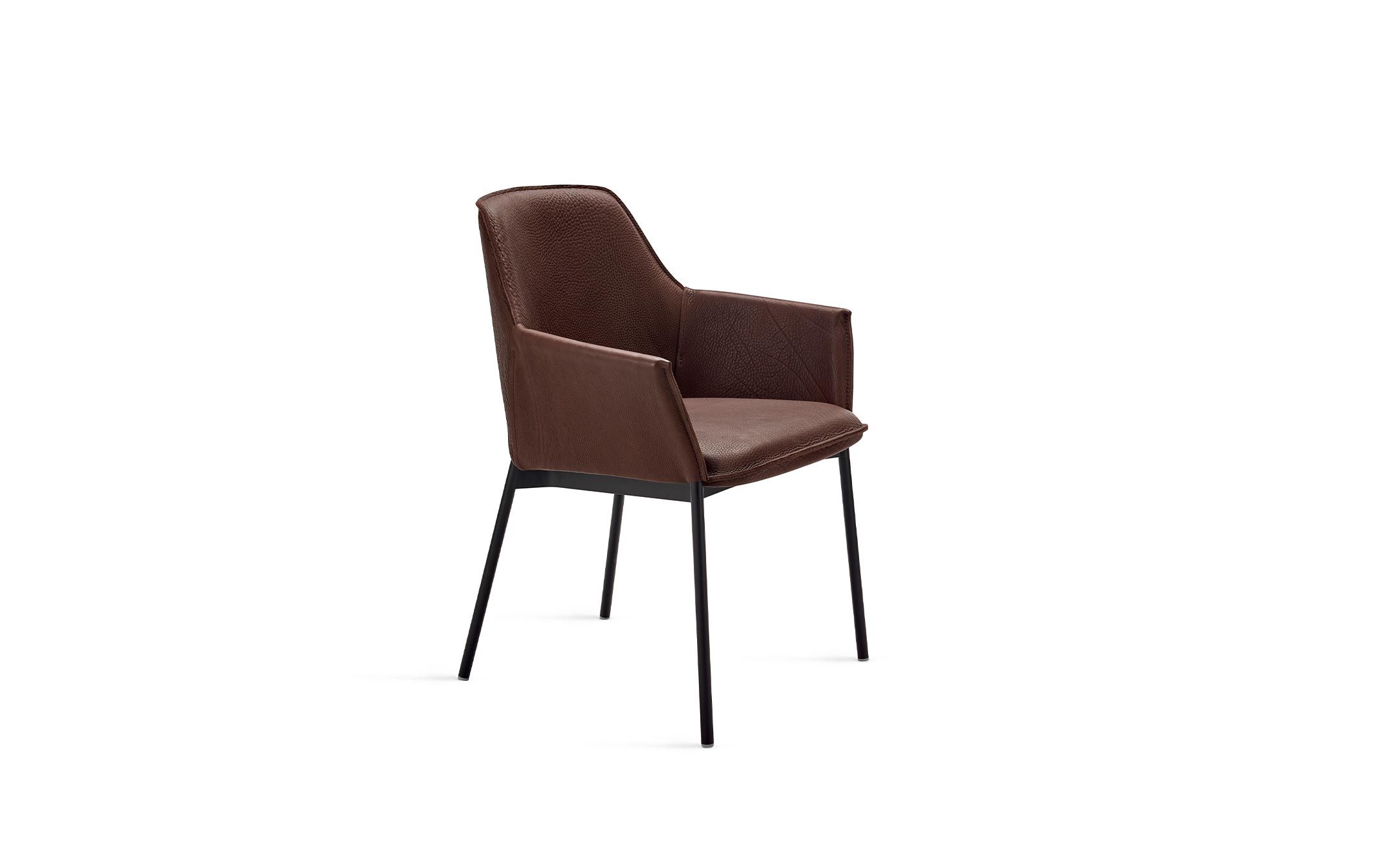 freifrau_2021_Grace_Armchair-High_1-3_ME001_Magnum-Coffee_front Platzhalter